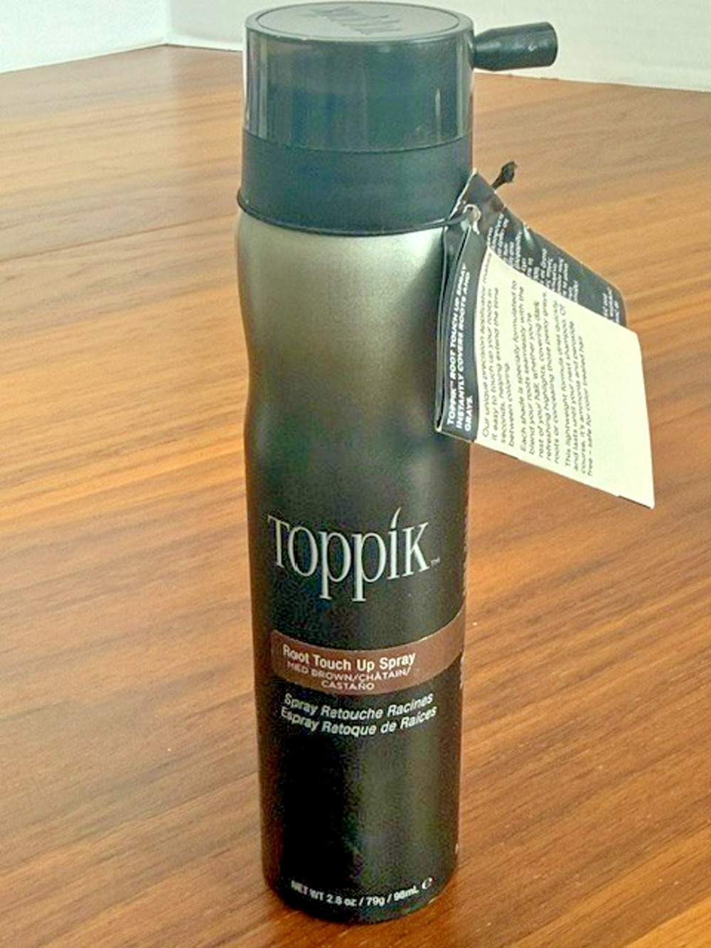 TOPPIK Root Touch-Up Spray Medium Brown 2.8 oz Covers Roots Instantly NEW